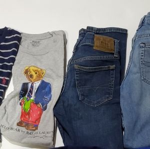 2 pair of polo pants and shirts